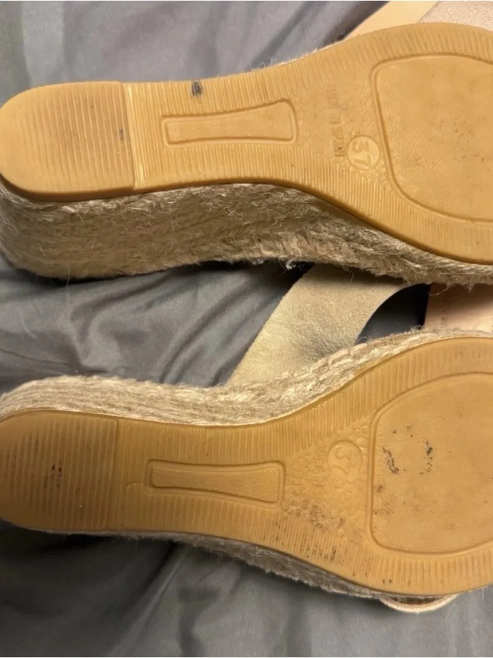 bettye muller Tan Suede Crisscross Espadrille Slides